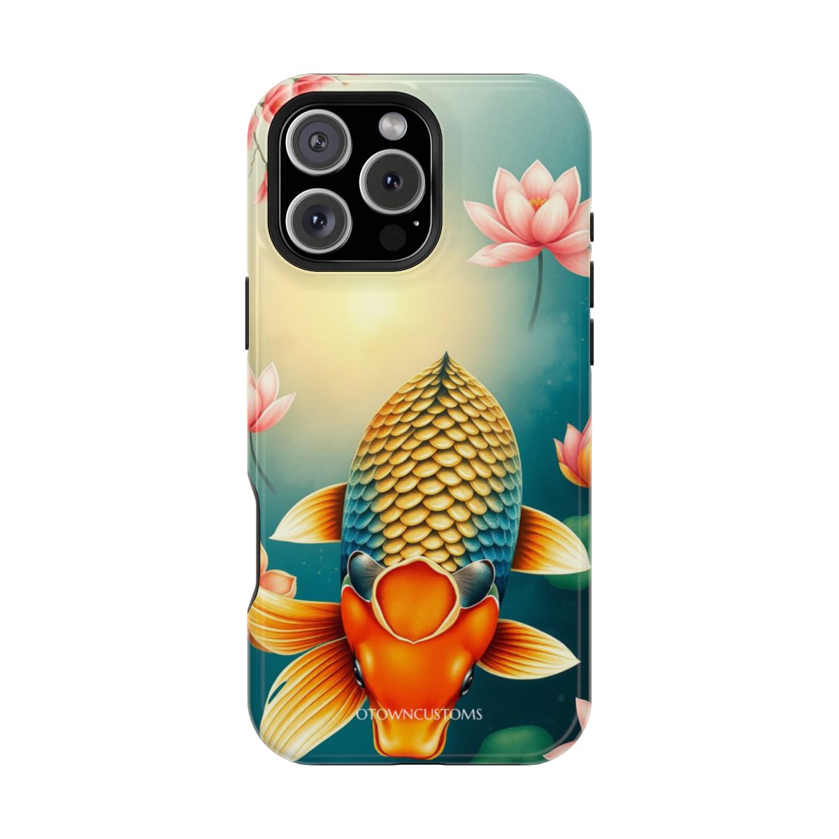 Digital Art Watercolor Mystical Koi Pond Bloom