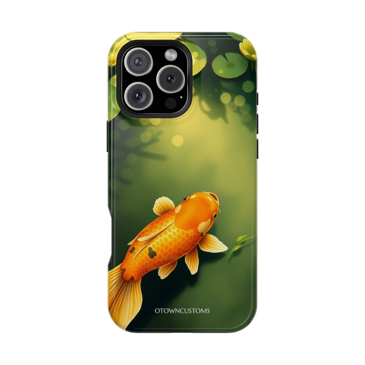 Painterly Golden Koi Pond Reflections