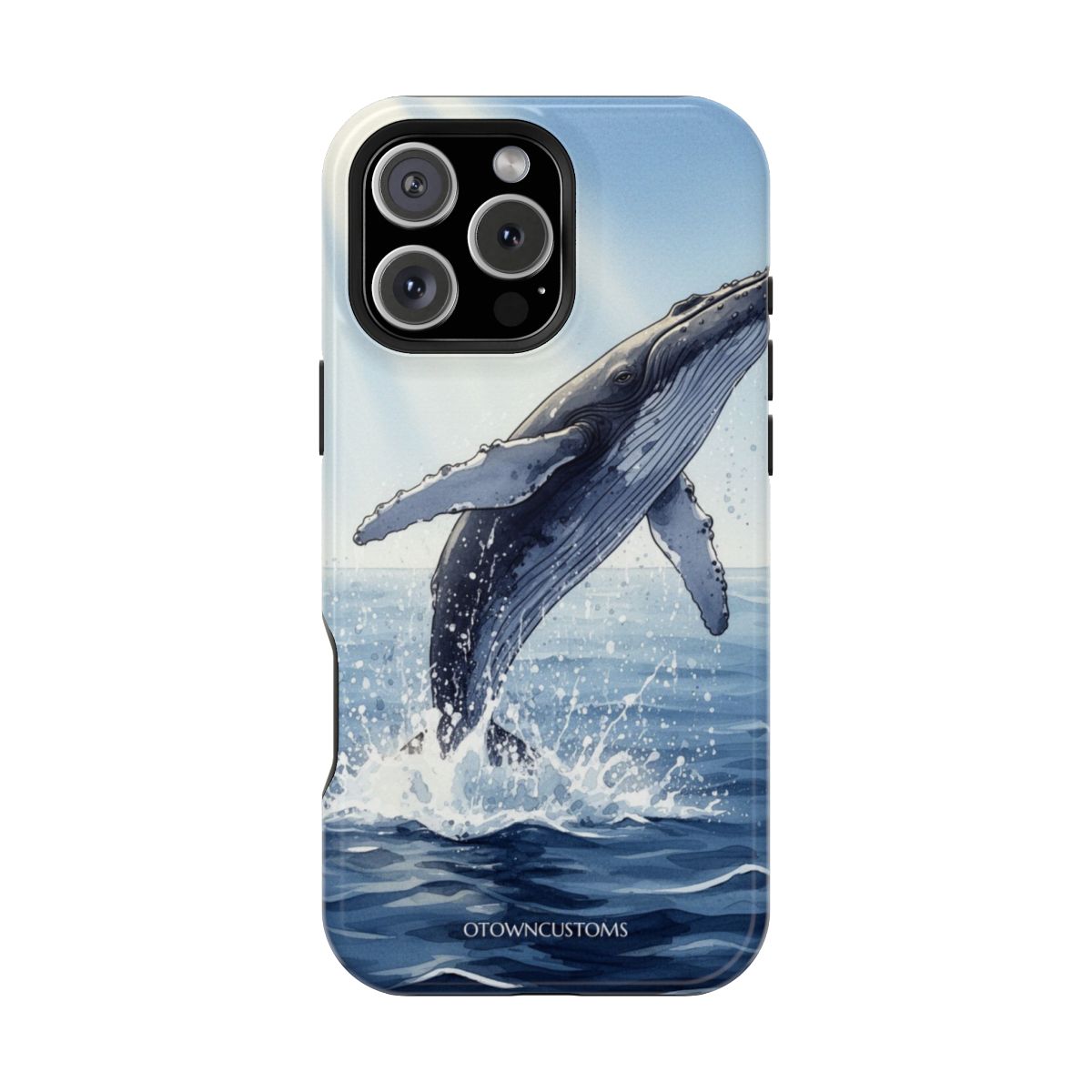 Majestic Breaching Watercolor Whale