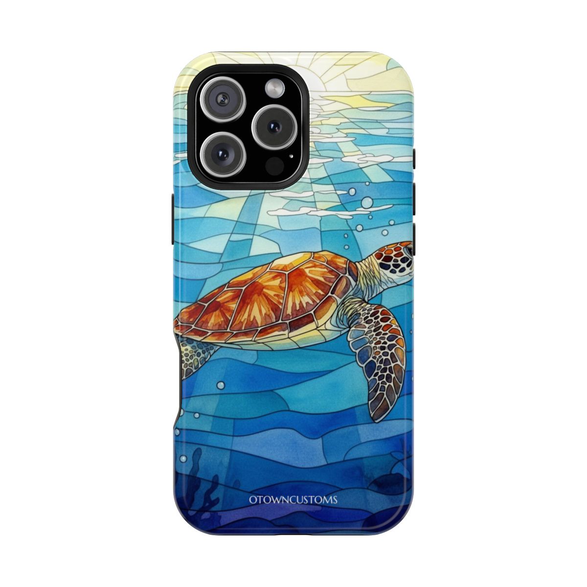 Stained Glass Watercolor Turtle