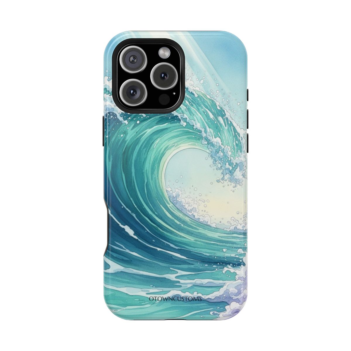 Turquoise Wave Watercolor Painting