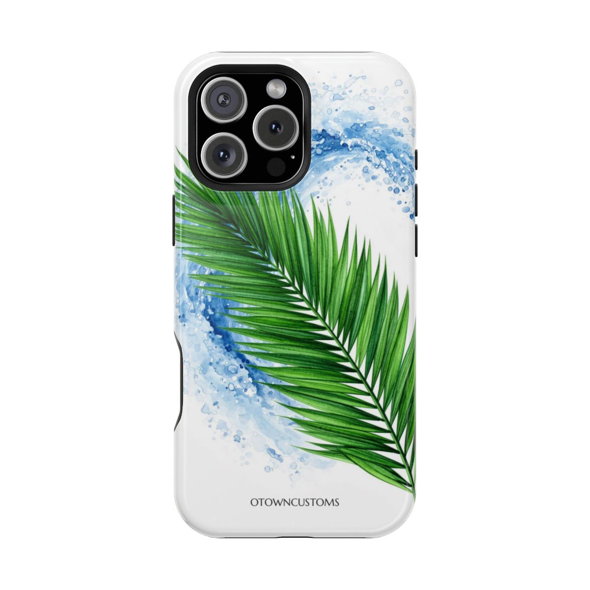 Watercolor Splash Emerald Frond