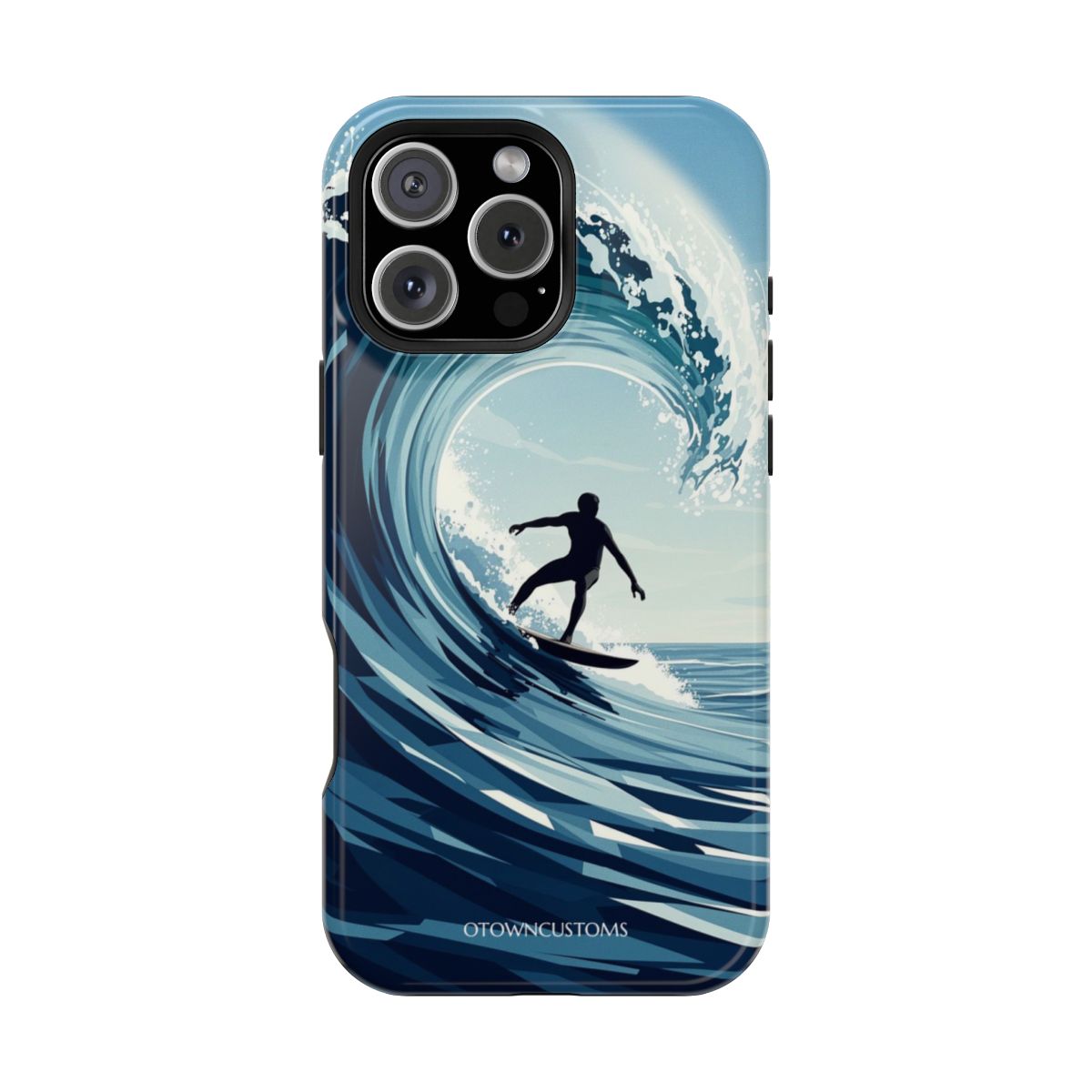 Surfer Wave Illustration Riding Deco Curl
