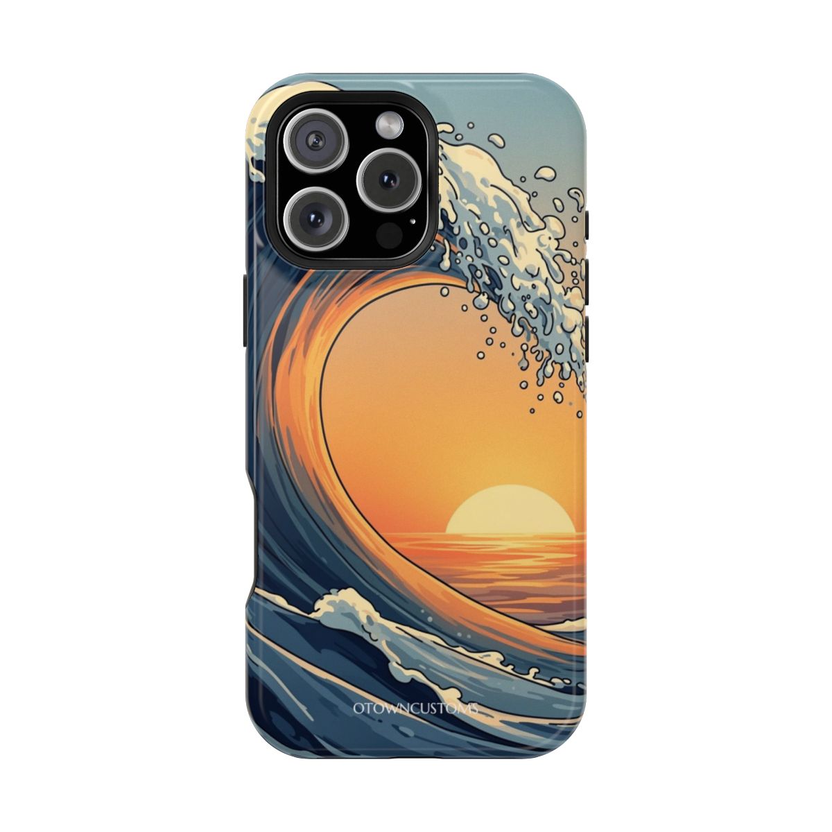 Stylized Wave Sunset Sunrise Breaker