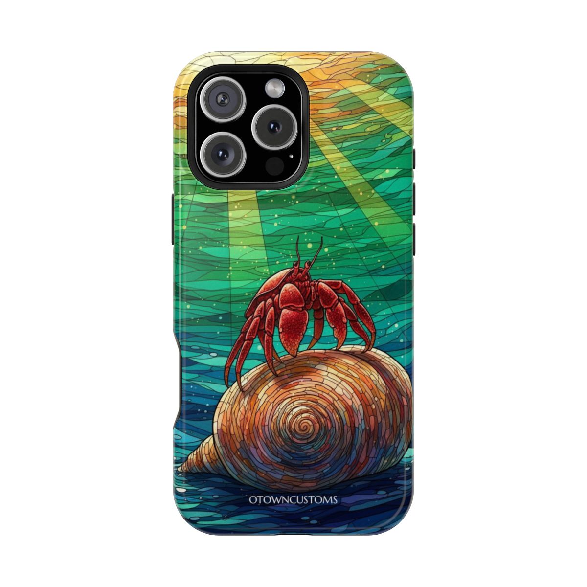 Stained Glass Mosaic Crimson Crustacean