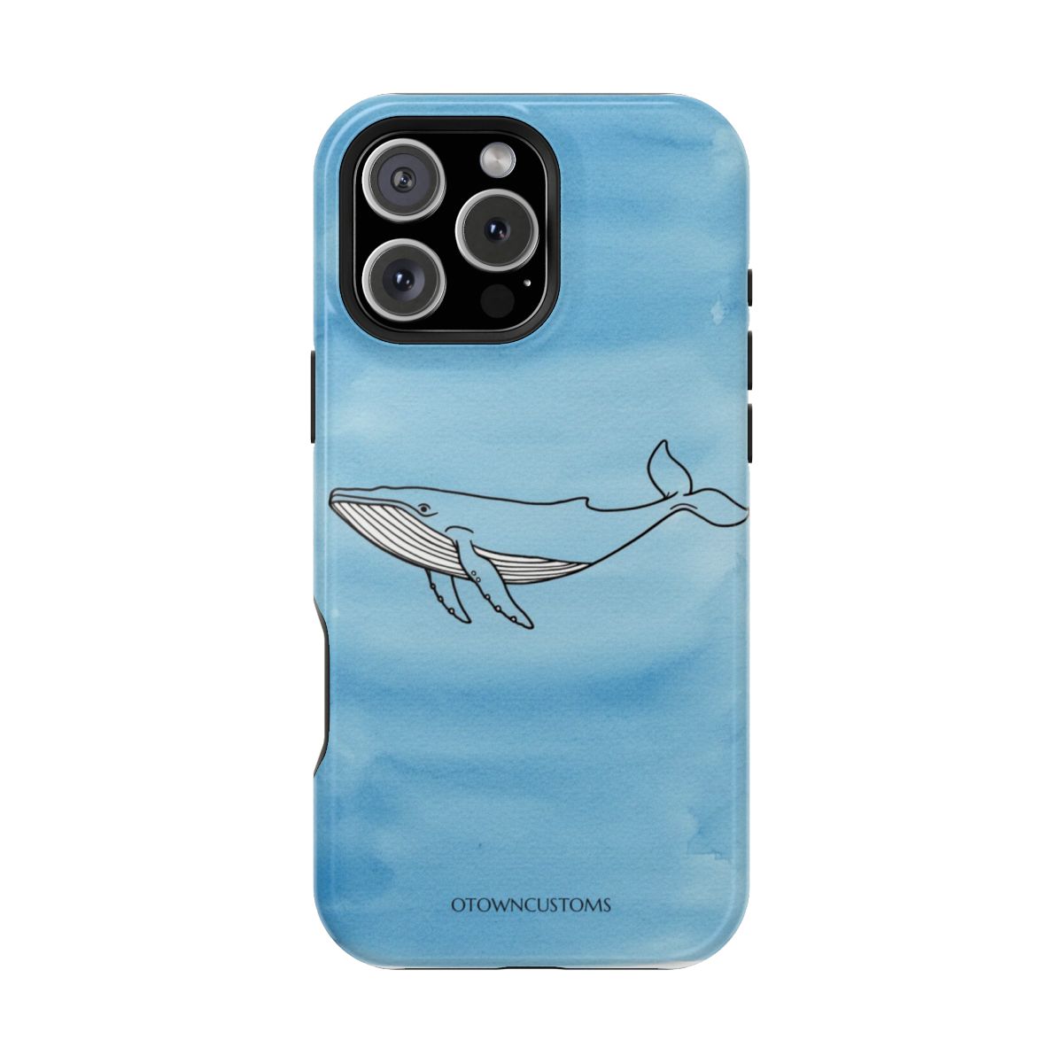 Hand-Drawn Watercolor Simple Whale Sea