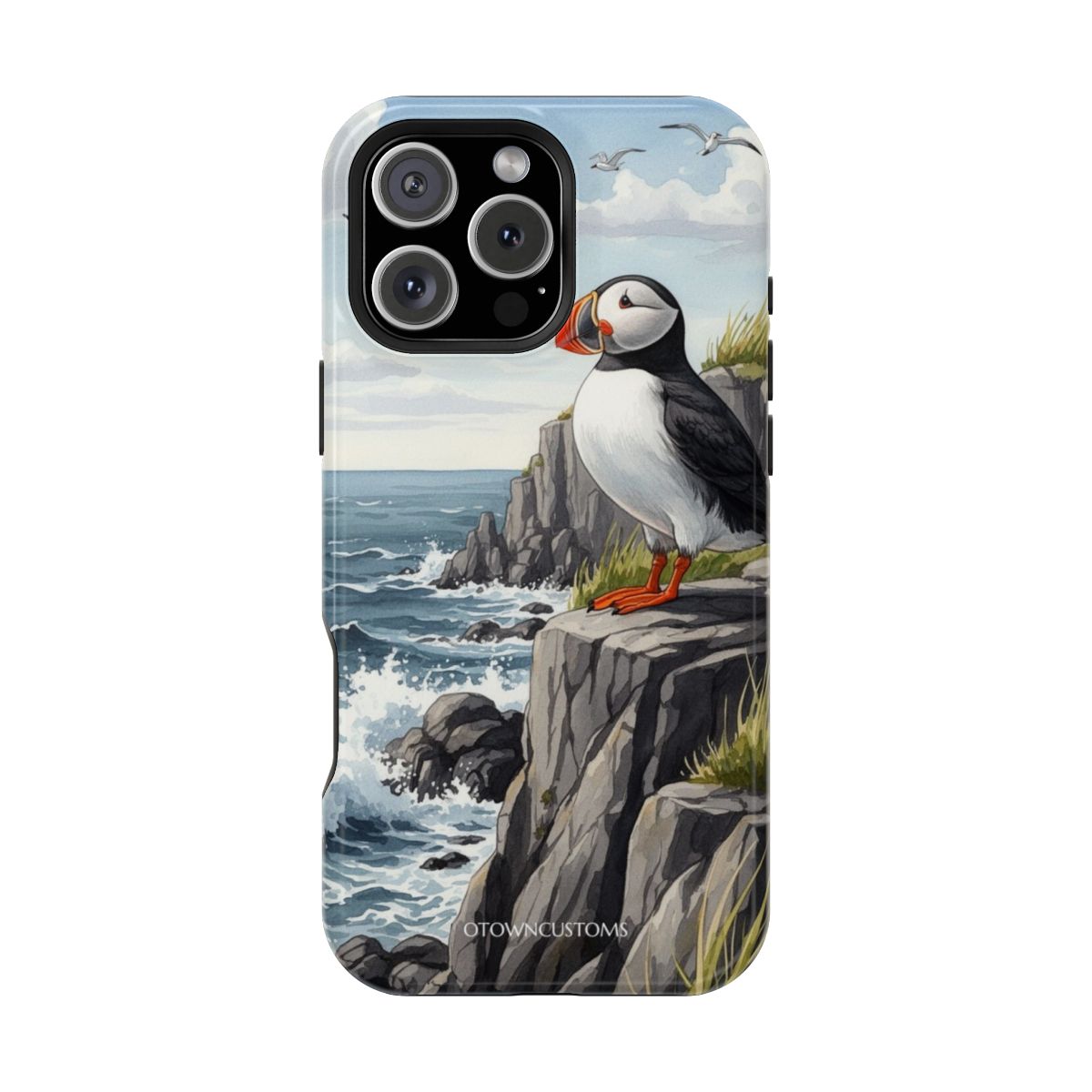 Watercolor Puffin Clifftop Majesty