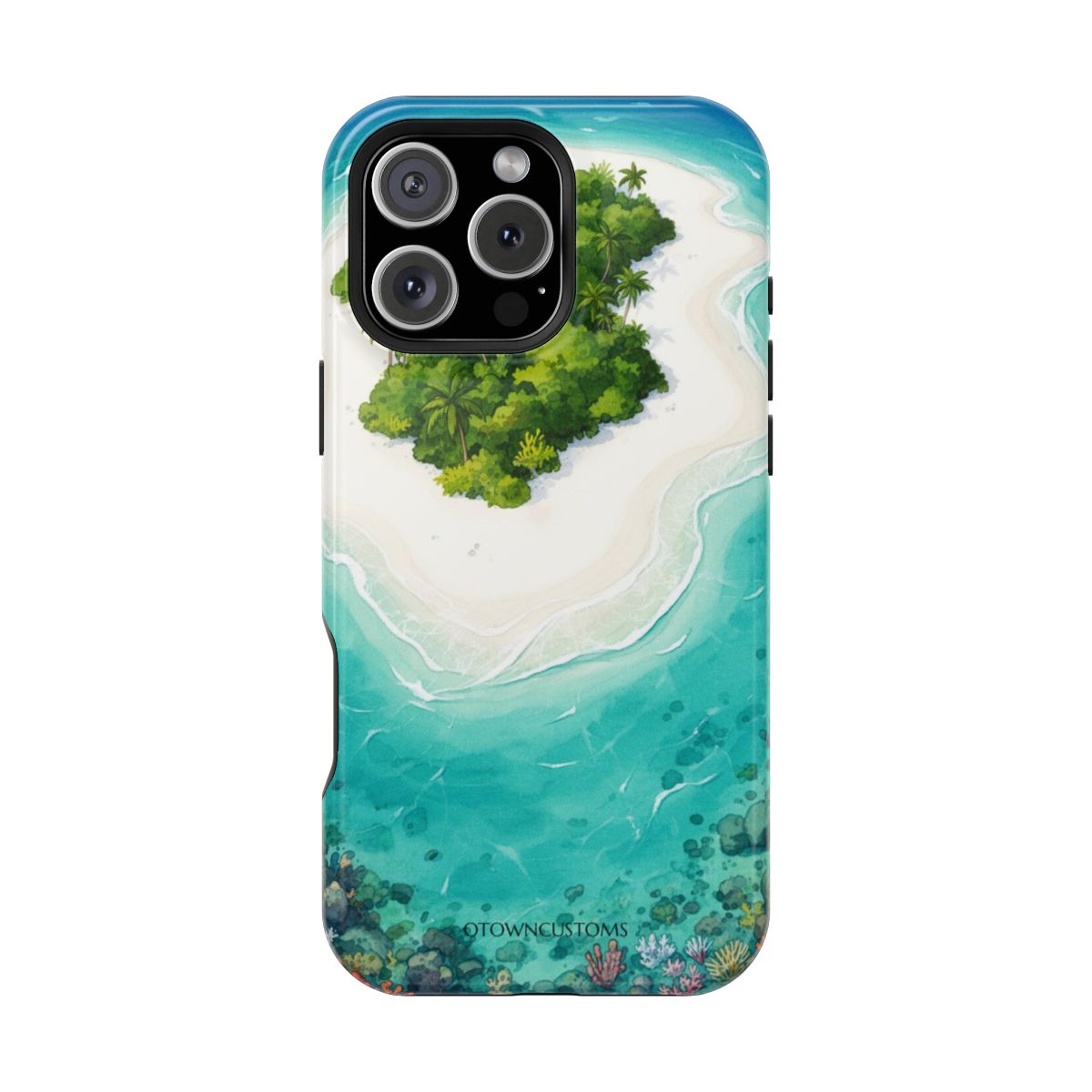 Watercolor Island Jewel Turquoise Embrace
