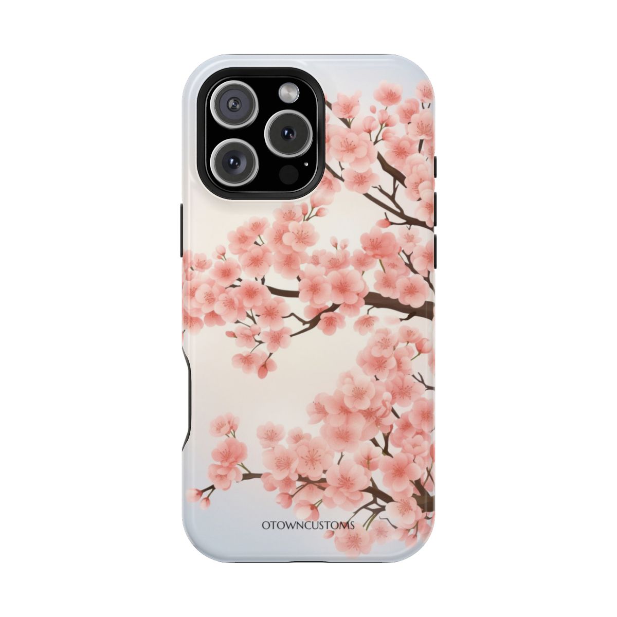 Watercolor Cherry Blossoms Peach Floral