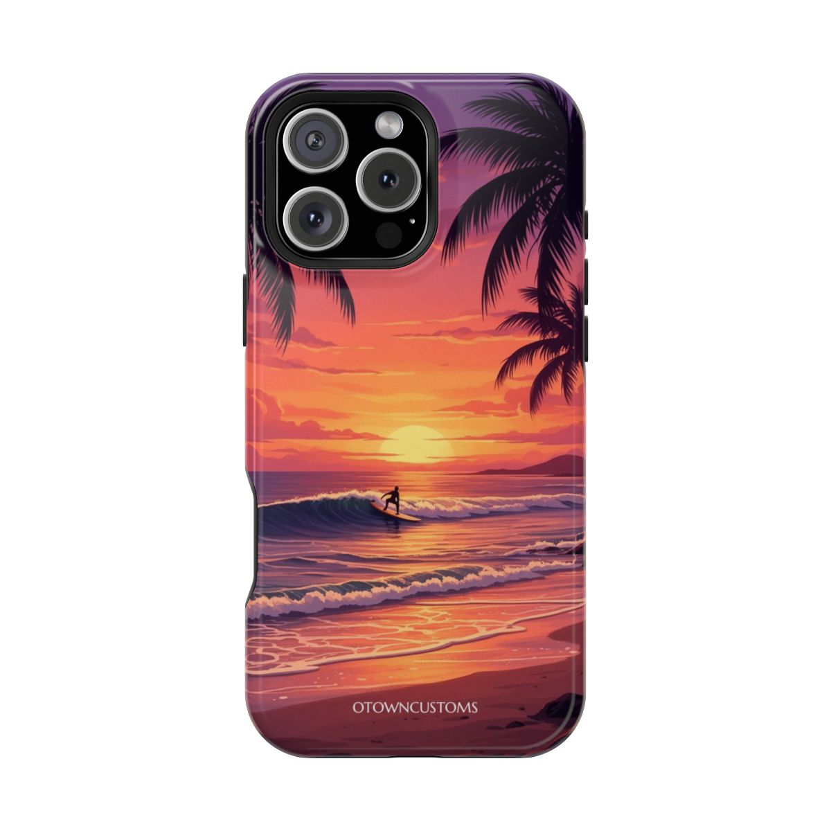 Sunset Surf Silhouette Hawaii