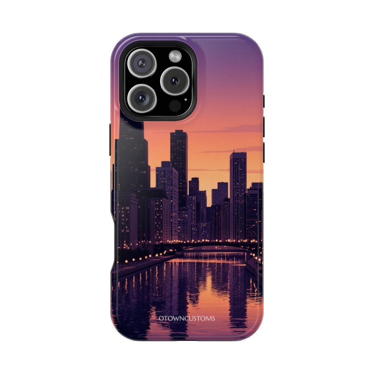 Cityscape Sunset Chicago Skyline
