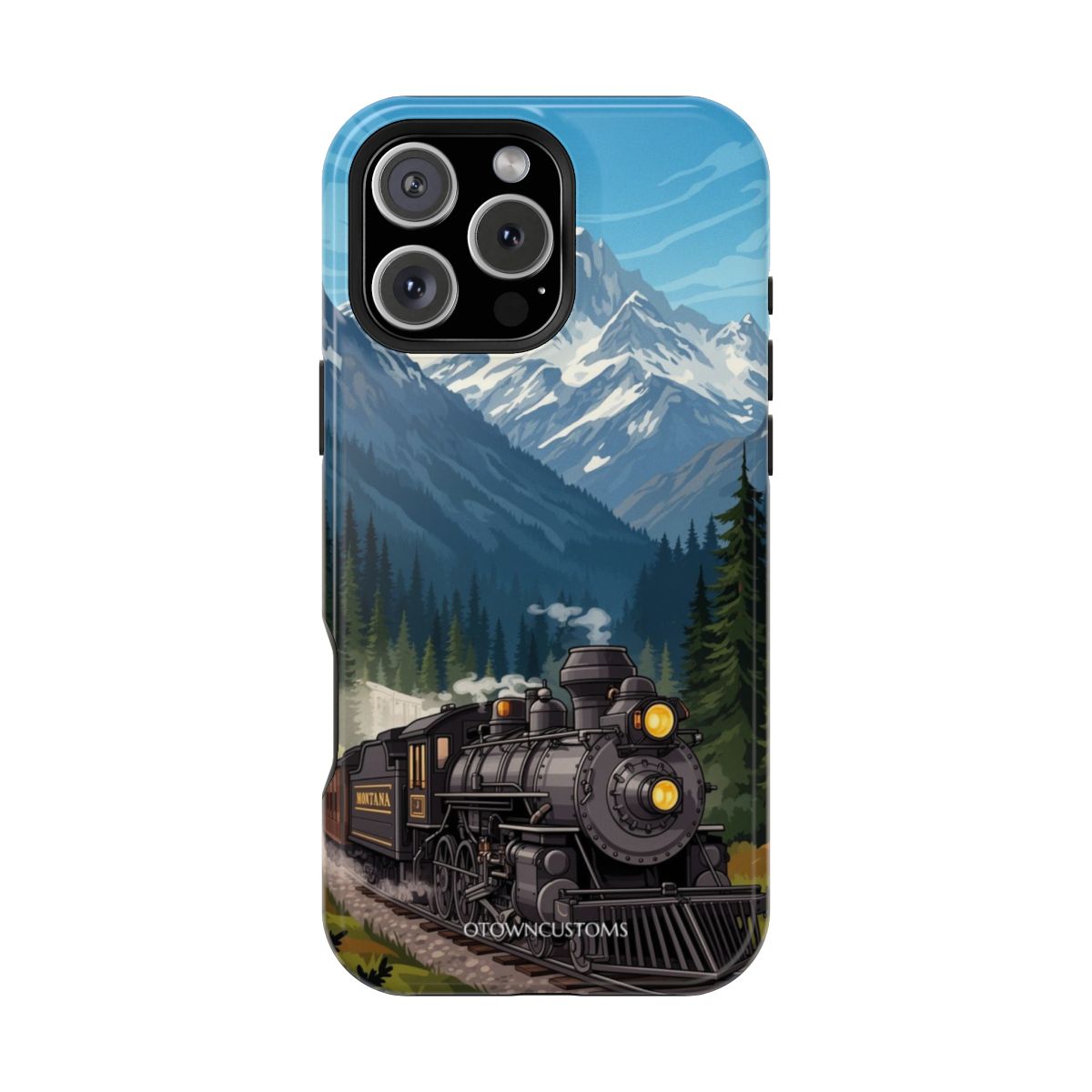 Vintage Train Landscape Montana Journey