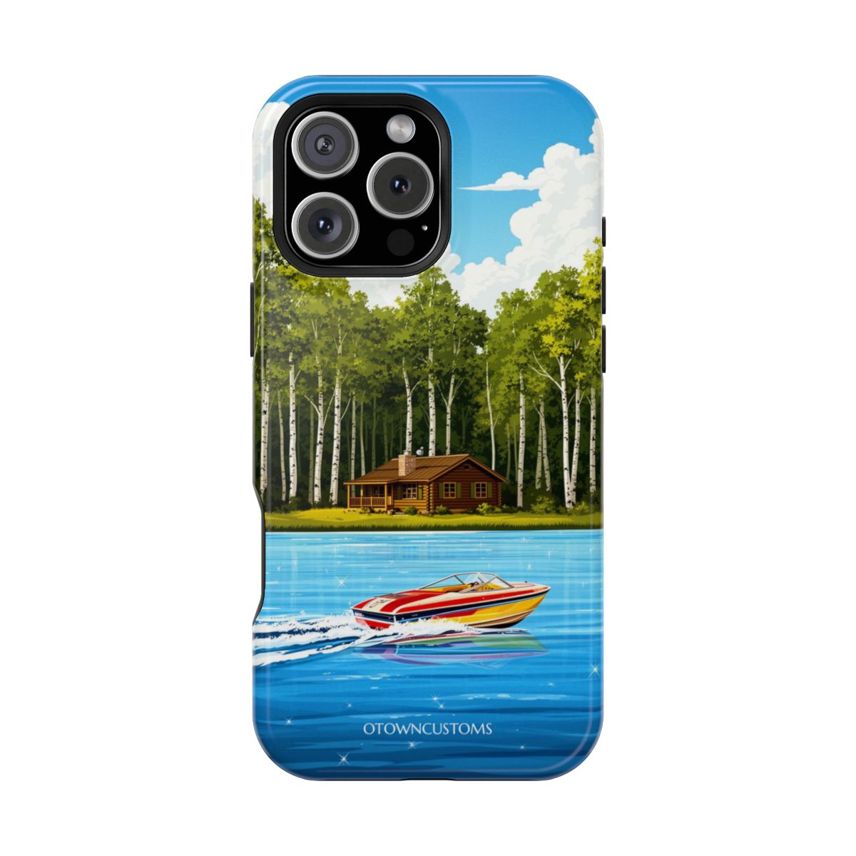 Wisconsin Lakeside Cabin Illustration