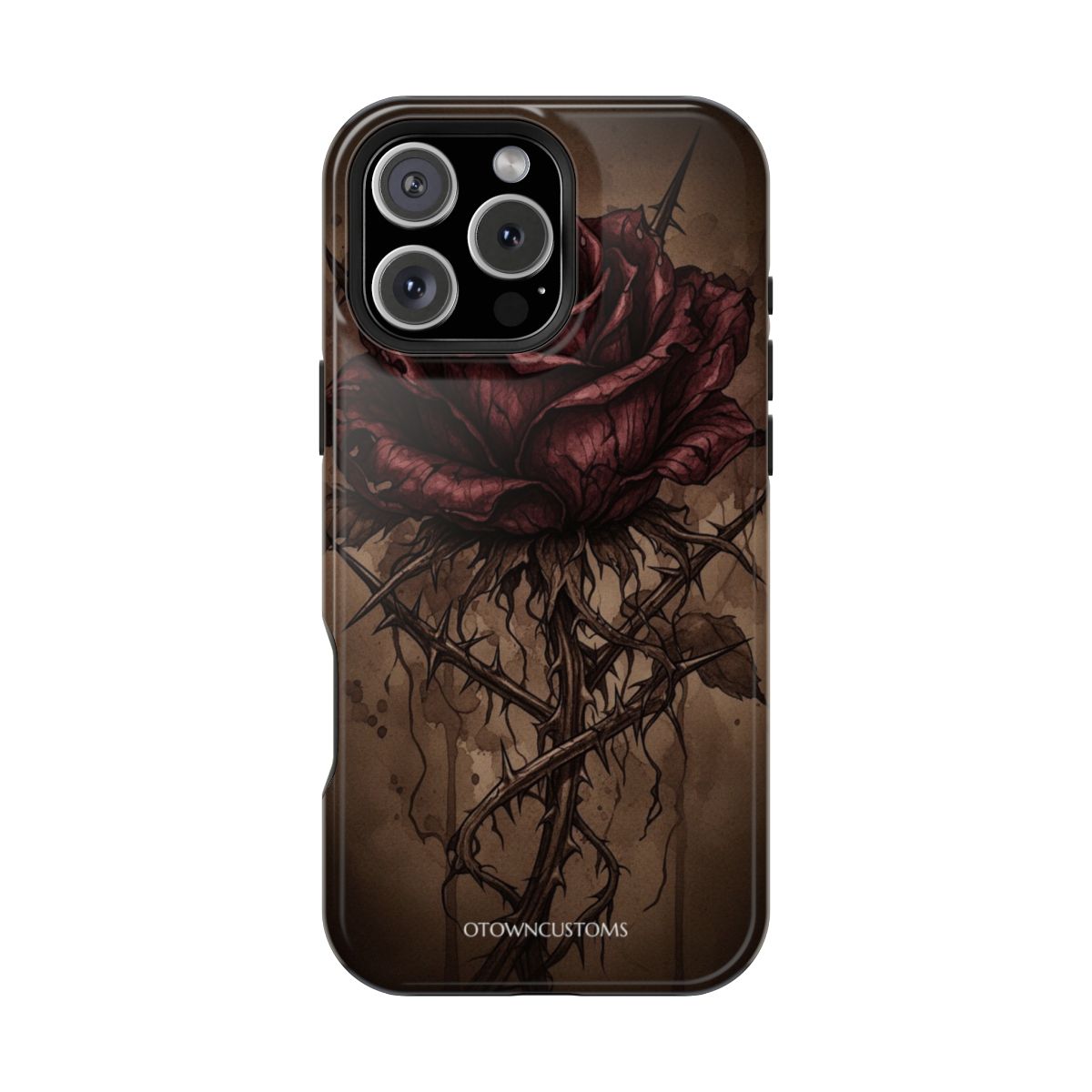 Thorns Embrace Dark Floral Watercolor