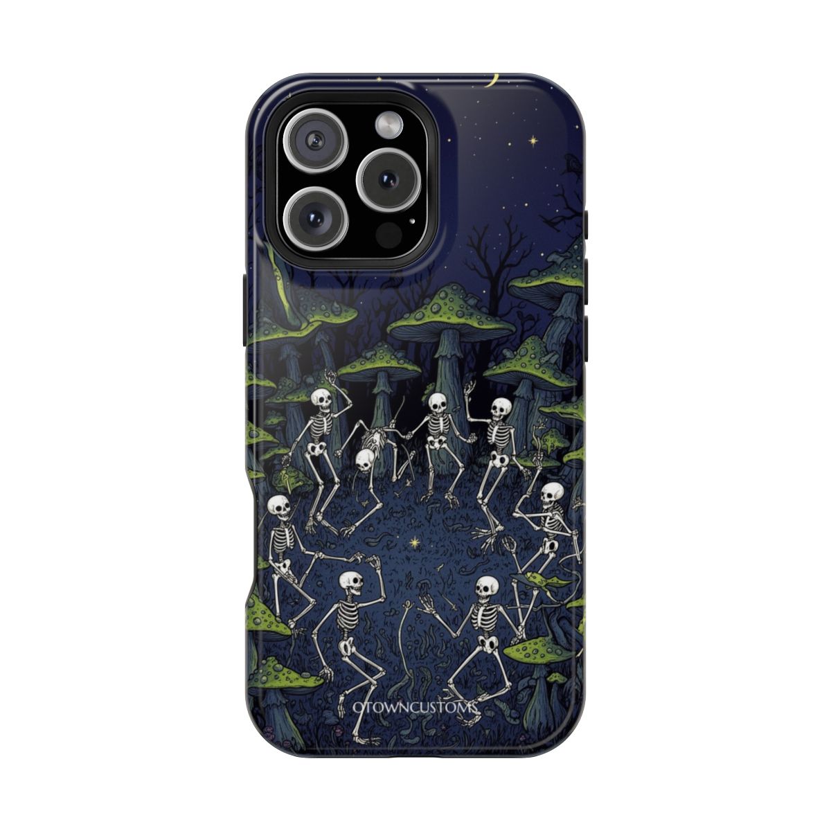 Dark Whimsical Illustration Fungal Circle Dance Macabre