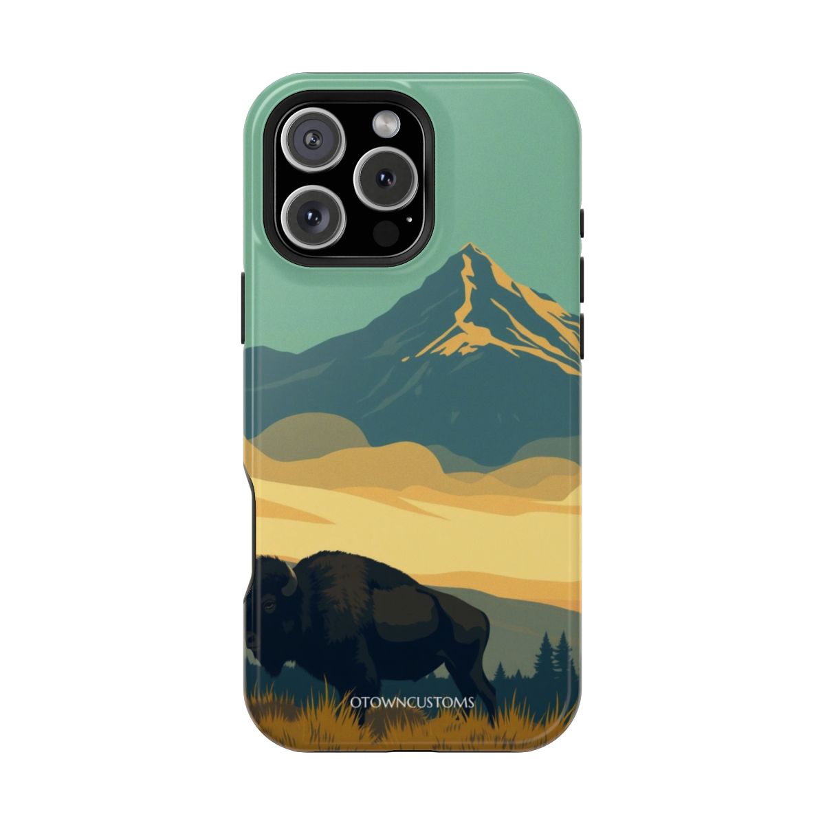 Vintage National Park Yellowstone Bison Grassland