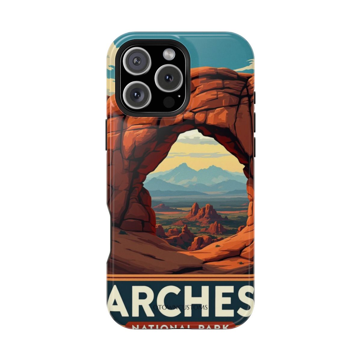 Retro Travel Poster Turret Arch Frame